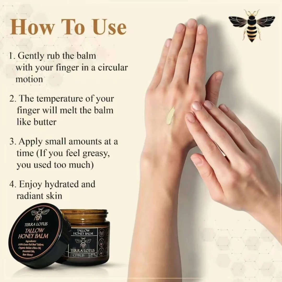 Organic Tallow Honey Balm - Moisturize & Soothe Your Skin The Natural Way