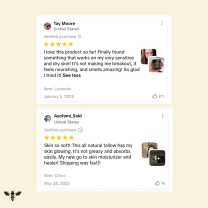 Organic Tallow Honey Balm - Moisturize & Soothe Your Skin The Natural Way